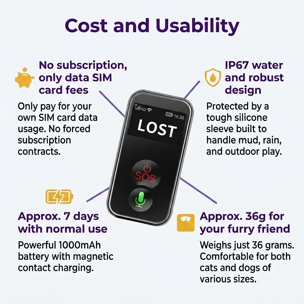 Infinity 4G GPS Pet Tracker - <p>TailMe's Infinity GPS Pet Tracker is a hi-tech device offering superior technology. It is specifically designed to help you find your furry friends if they get lost. It features a large battery (1000mah), accurate GPS, internet access (utilising the cellular network) and a lightweight waterproof casing. This tiny tracking device is suitable for cats and dogs and is ideal for the pet owner who wants a high quality tracking device with a long battery duration and accurate tracking.</p> - INF-GPS-0-2 Infinity 4G GPS Pet Tracker - Image 3