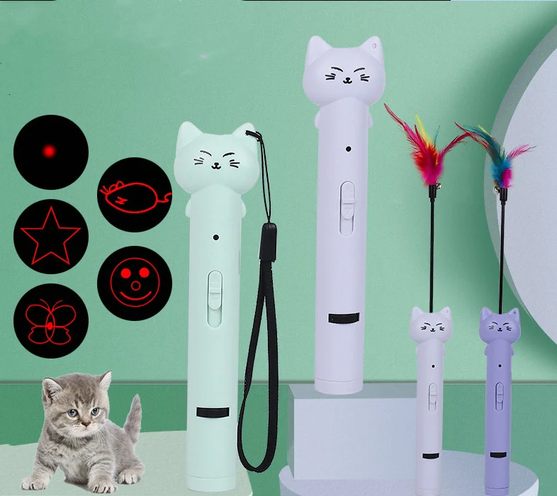The Ultimate Cat Laser Pointer - 🐾 Attention cat lovers! Meet the Ultimate Cat Laser Pointer - the perfect toy for your kitty. 😻 With 5 interchangeable laser patterns and a removable feather, this smart 2 in 1 cat teaser toy will keep your kitty entertained and active. And with its cute kitty-shaped enclosure, it's a toy that's sure to delight both you and your cat. 🐱. 🎁 Share with your friends who love their cats too! 🚀 #catlovers #cattoys #ultimatelaserpointer - THE-FUN-0-1 The Ultimate Cat Laser Pointer - Image 3