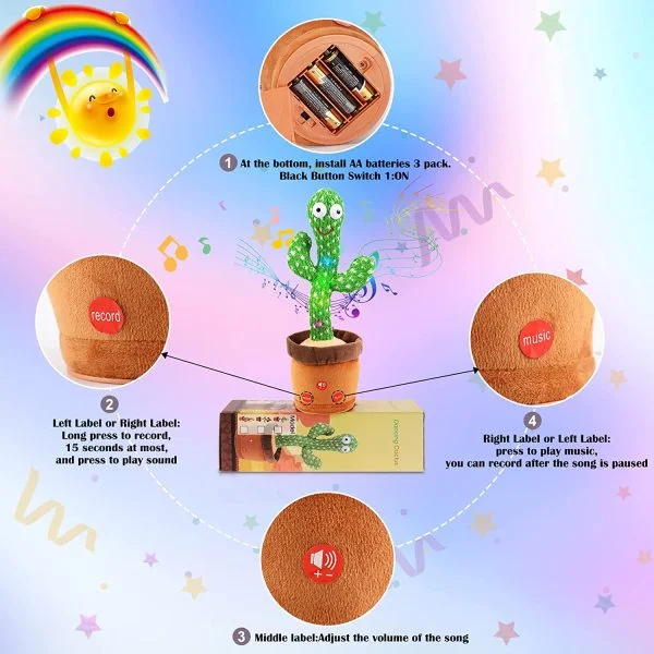 Dancing Flower & Cactus Toy - Fun Pet Play