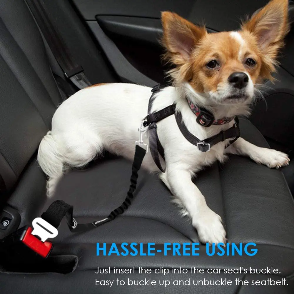 Pet Safety Belt - Attention all pet owners! Keep your pet safe and secure while driving with the innovative Pet Safety Belt. Featuring an elasticized lead and a secure hook and clip, this essential accessory ensures your pet stays comfortable and protected during sudden stops, or open doors. Easy to install. #PetSafetyBelt #DriveSafeWithPets #FurryFriendsOnTheGo - PET-LIF-0-2 Pet Safety Belt - Image 6