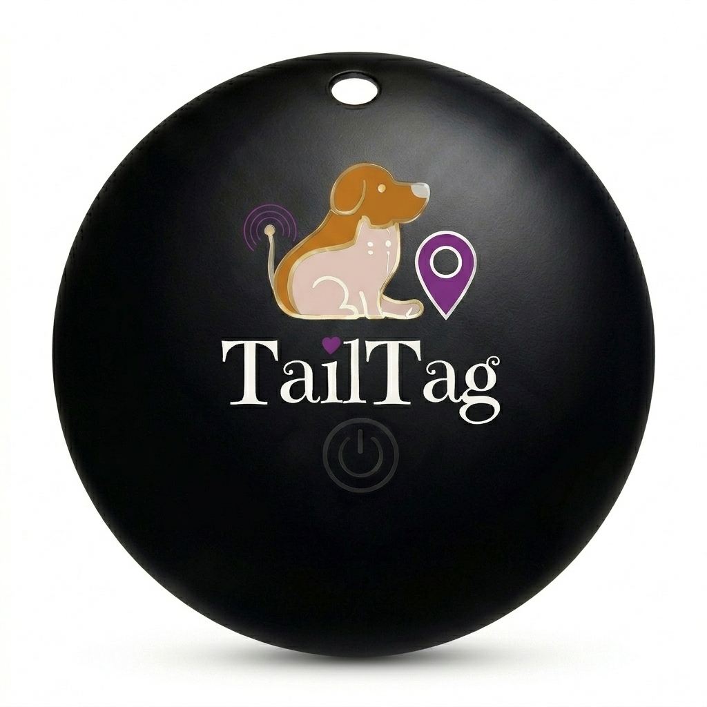 TailTags – Apple AirTag Compatible Tracking Tag for Apple and Android - TailTags is an affordable, lightweight pet tracker that is compatible with the Apple AirTag Find My Network to offer global crowd-sourced location tracking—without the need for a SIM card or monthly fees. Best of all the app works on both Apple and Android. Unlike traditional Bluetooth trackers limited to a 10-meter range, TailTags leverages billions of nearby smartphones to help locate lost pets anywhere. It features a 12–14 month battery life, water-resistant ABS shell, and a built-in buzzer for close-range sound alerts. Controlled via the Find Tag app (iOS & Android), it allows pet owners to track, ring, and share access with others. TailTags is the smarter, cost-effective alternative to GPS trackers—ideal for everyday peace of mind. - TAI-TRA-0-1 TailTags – Apple AirTag Compatible Tracking Tag for Apple and Android