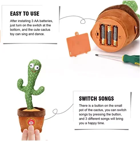 Dancing Flower & Cactus Toy - Fun Pet Play