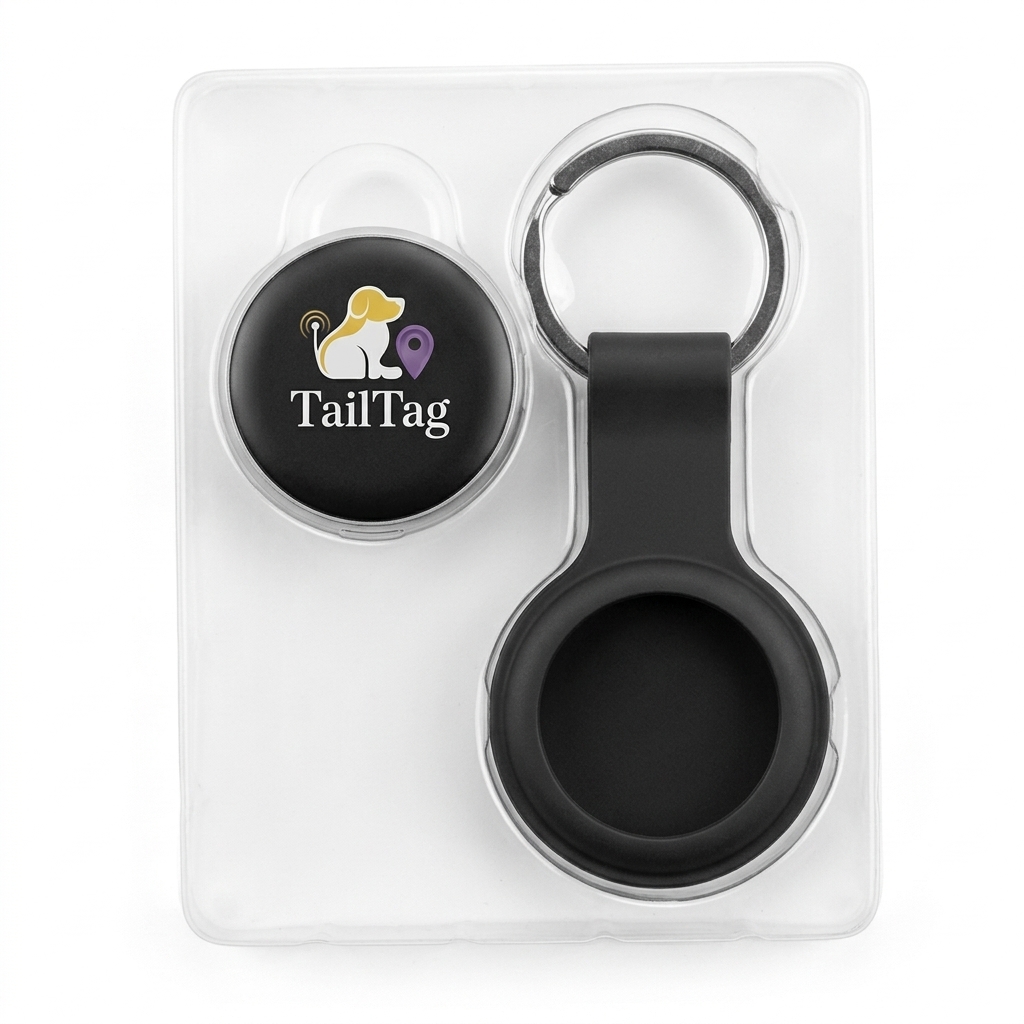 TailTags – Apple AirTag Compatible Tracking Tag for Apple and Android - TailTags is an affordable, lightweight pet tracker that is compatible with the Apple AirTag Find My Network to offer global crowd-sourced location tracking—without the need for a SIM card or monthly fees. Best of all the app works on both Apple and Android. Unlike traditional Bluetooth trackers limited to a 10-meter range, TailTags leverages billions of nearby smartphones to help locate lost pets anywhere. It features a 12–14 month battery life, water-resistant ABS shell, and a built-in buzzer for close-range sound alerts. Controlled via the Find Tag app (iOS & Android), it allows pet owners to track, ring, and share access with others. TailTags is the smarter, cost-effective alternative to GPS trackers—ideal for everyday peace of mind. - TAI-TRA-0-1 TailTags – Apple AirTag Compatible Tracking Tag for Apple and Android - Image 8